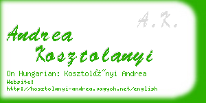 andrea kosztolanyi business card